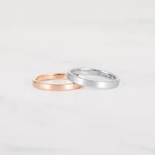 Couple Wedding Band Ring 4mm Men and Women Silver and Rose Gold Plated Matted Tungsten Ring for Men and Women