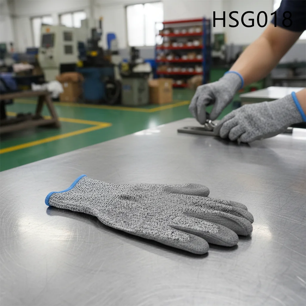 ZYF,Metal Fabrication Prevent Dirt and Debris Anti-cut Safety Gloves Glass Manufacturing Grey Construction Work Gloves HSG018