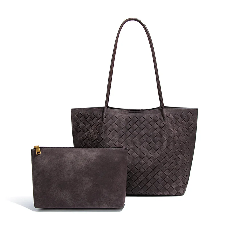 Autumn Winter Retro Large Capacity Underarm Suede Leather Bucket Bag Women's Armpit New Casual Tote Bag Shoulder Suede Bag