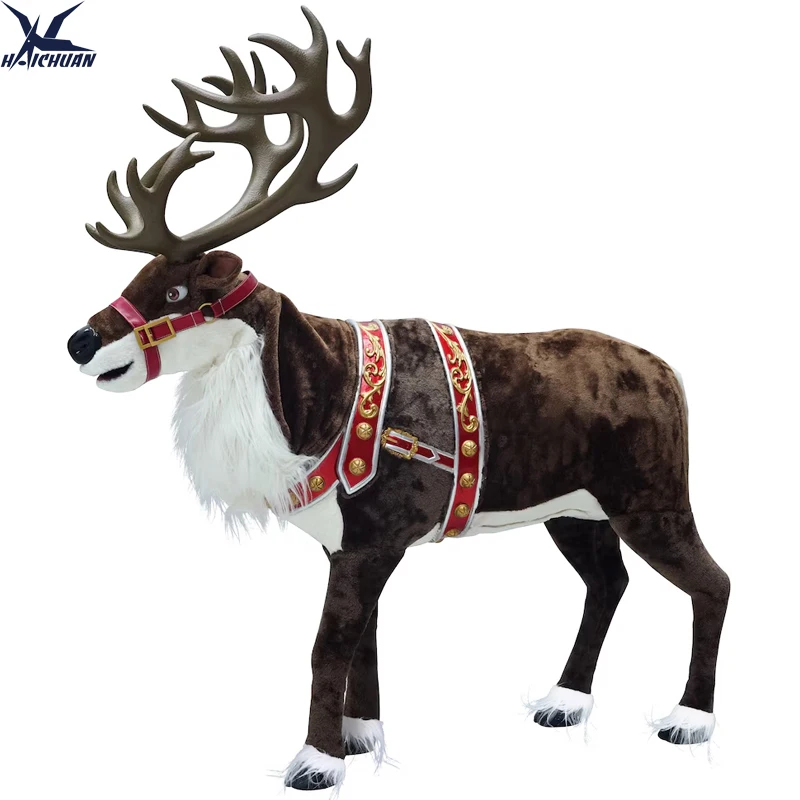 product haichuan custom life size animatronic animal reindeer for christmas decoration of home shopping mall commercial center-1