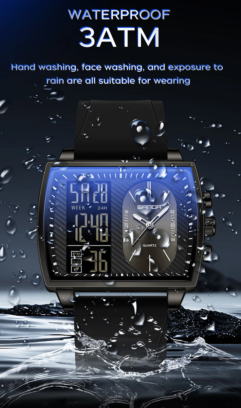 Sanda 6238 Multifunctional Luminous Waterproof Watch For Men