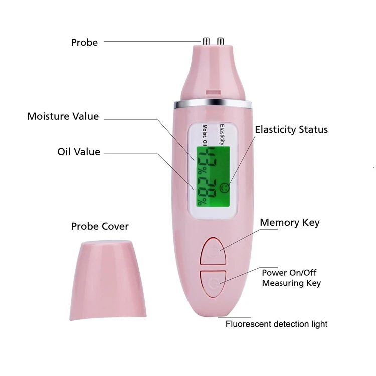 LCD skin tester digital facial moisture monitor oil tester test machine personal scanner health portable smart skin analyzer