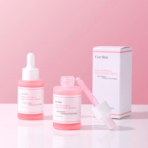 Wholesale Hot Sale Hydrating Moisturizing Firming Even Skin Tone Pink Peptide Serum Vegan Skincare Facial Serum Skincare Facial
