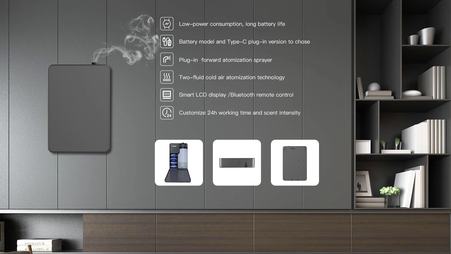 Custom USB Wall Mounted Electric Aroma Nebulizer Plastic Essential Oil ...