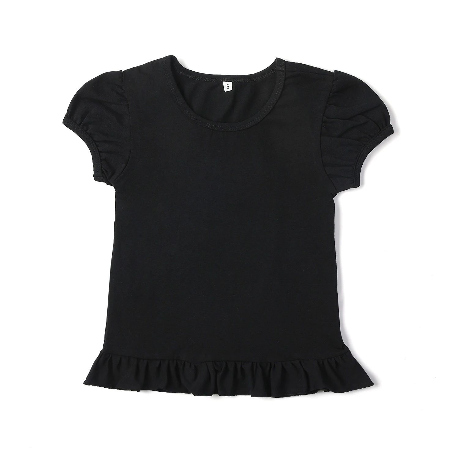 Custom Girls Blank Shirts Summer Heavyweight Tshirt Puff Sleeves White 100 Cotton T Shirt