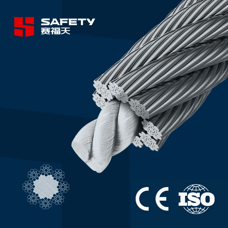 High Tension Spring Multi-Stranded Fibre Core 6*29f-FC Types Steel Wire Rope Lift Balance Cable 16mm 18mm 20mm 22mm 24mm