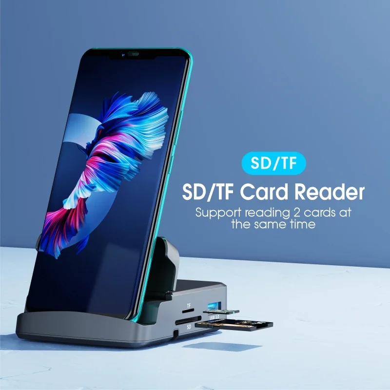 Chinese factory supplier supply  8 In 1 Type C Dock For Dex 4k Hdtv Sd Tf Card Reader Usb3.0 8 Ports Usb C Hub Docking Station - Buy 8 Port Usb Hub estacion De Acoplamiento 8 En 1 Usb C Multi Port Expander Type C Hub usb C Hub 8 Port