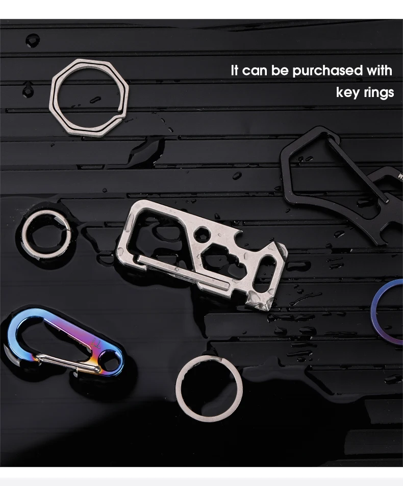 Titanium Carabiner EDC Outdoor Tool Titanium Alloy Keychain Tiranium Buckle Key Ring Car Camping Accessories