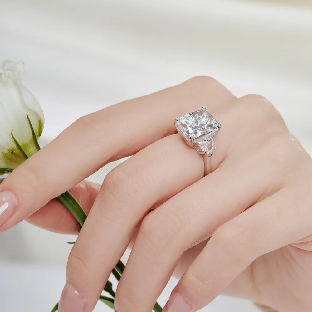 KAKODIY Fine Jewelry 925 Sterling Silver Ring Colored Cubic Zirconia Square Band Wedding Ring detail 5