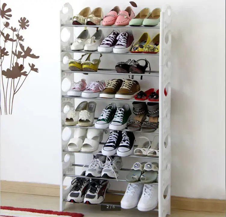 6 Tier 30 Pairs Shoe Rack Shoe Tower Shelf Storage Organizer