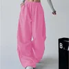 Pantaloni rosa a gamba dritta in cordura