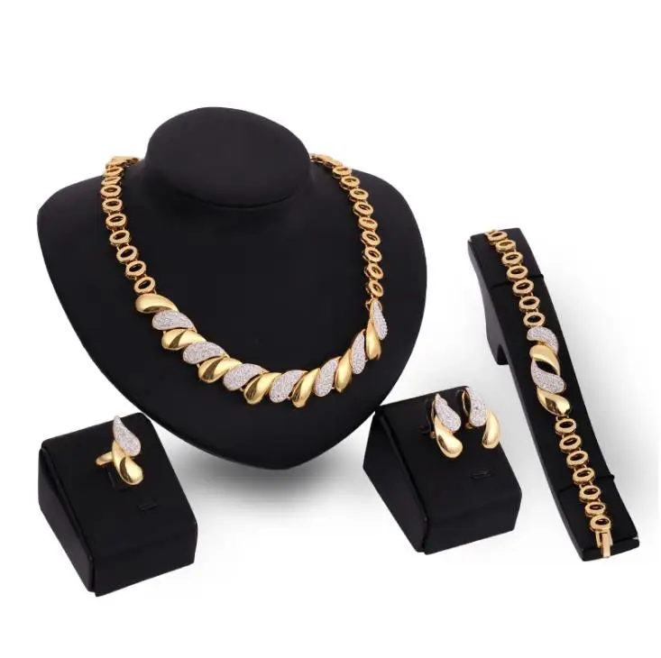 X4106 Jewelry Set Gold Plated Necklace Earrings Bracelet And Ring Four  Pieces Jewelry Set Wholesale - Buy Fashion Jewelry Set Wholesale,Gold  Necklace Earring Bracelet Ring Set,Ethiopian Jewelry Set Gold Plated  Product on