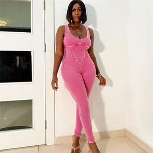Women's 2023 Summer New High Waist Tight Thread Sleeveless Casual Sports Jumpsuit for Women