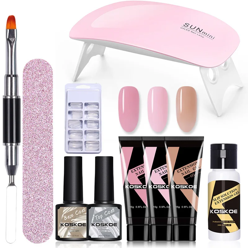 Hot Sale Professional Nail Salon Kit With Uv Lamp False Nails Extension Manicure Art Tools