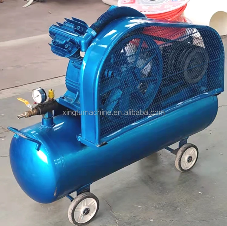 Portable Piston Air Compressor (Lubricated Air Cooled) with Motor for Toilet Paper Rewinding Machine