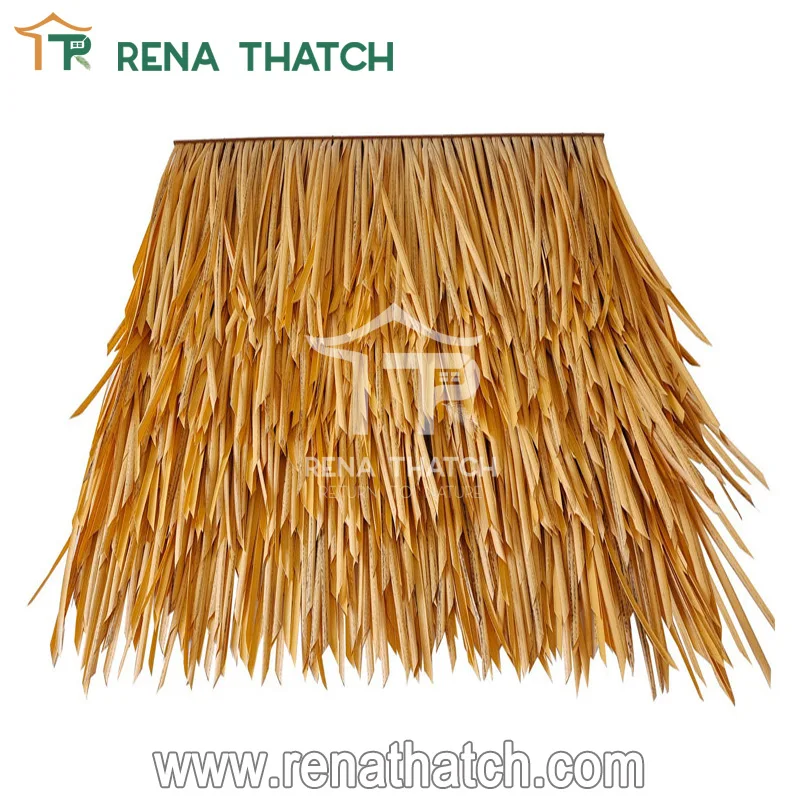 Plastic Synthetic Thatch Roof  Tiles Material Artificial Thatch Roof Viva Palm Panel Viro Java Thatch