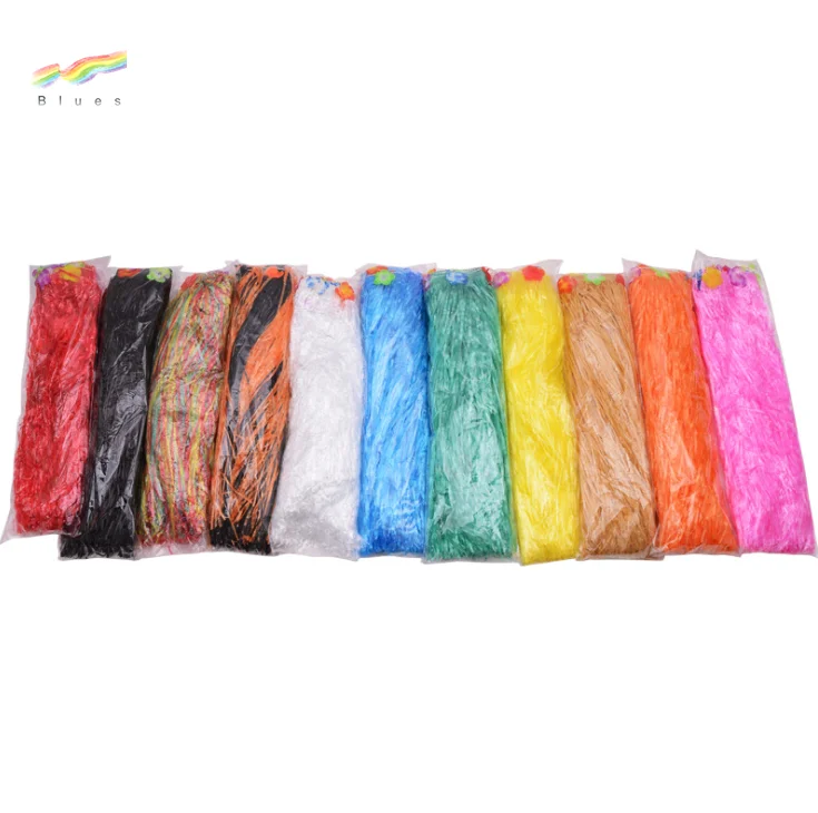 Wholesale high quality hot sale plastic pink hawaiian grass table skirt for party outdoor picnic dance halloween