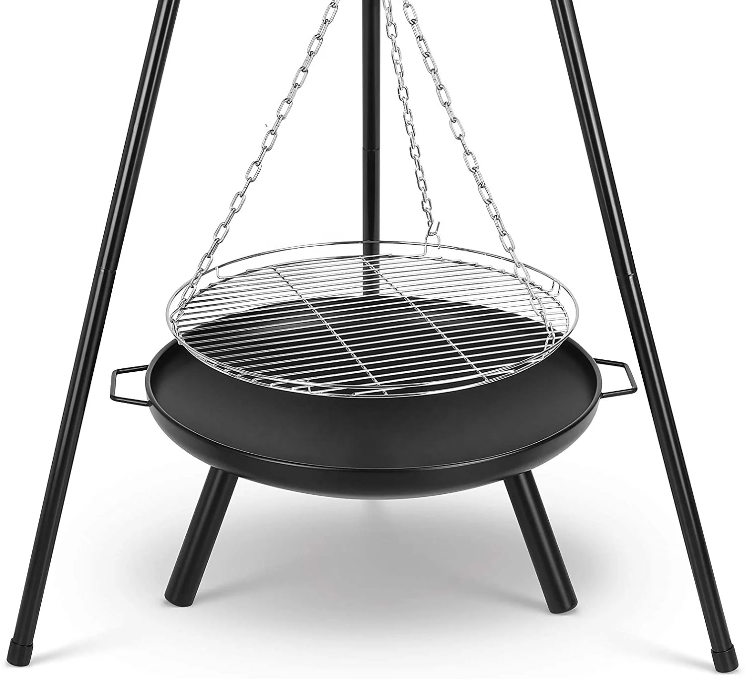 BSCI Factory BBQ Cooking Corten Steel Tripod Hanging Fire Pit
