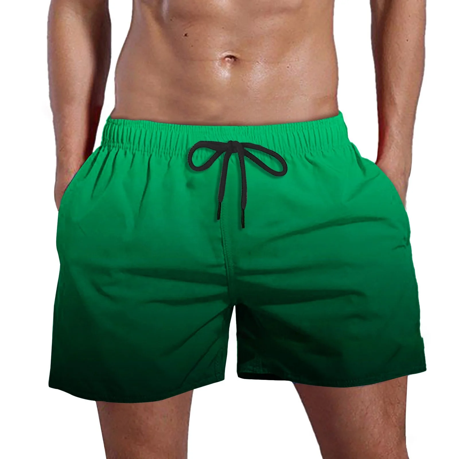 Custom  Men's Gradient Swim Trunks Summer Quick Dry Water Resistance Pocket Beach Shor Hawaiian Shor Men Summer956_voghion.com
