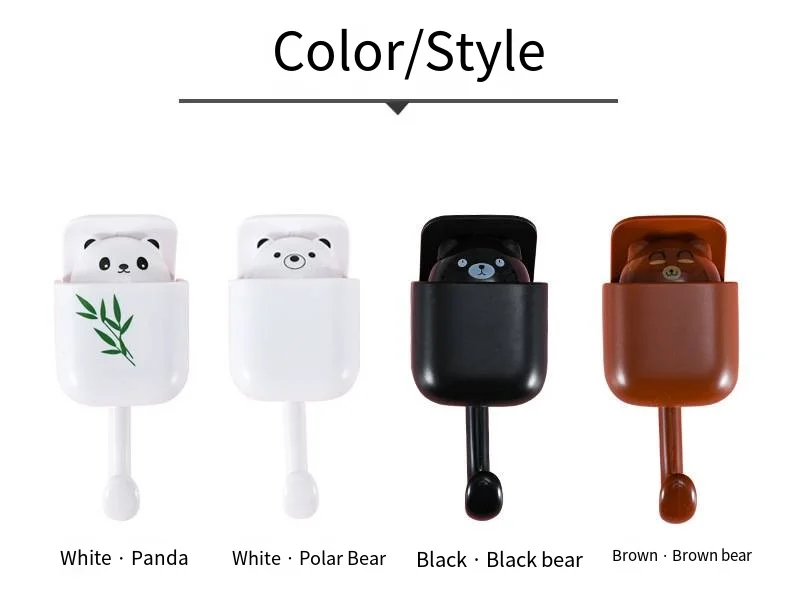 Creative novelty hooks nail free adhesive novelty hooks plastic door hanging on wall shoes hat coat novelty hooks cartoon squirrel bear supplier