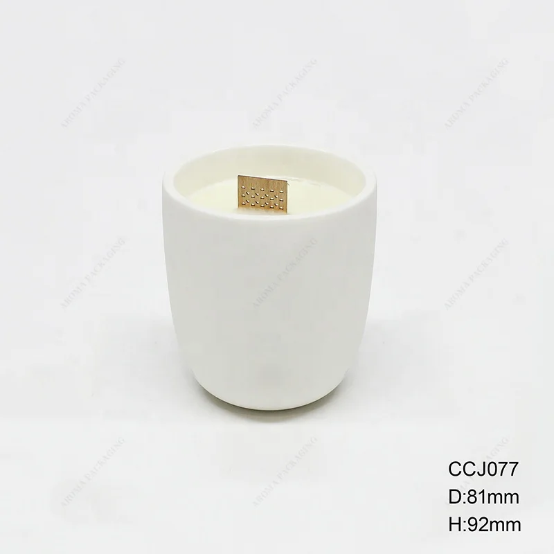New Arrival Matte White Ceramic Candle Jar Candle Holder Empty Candle