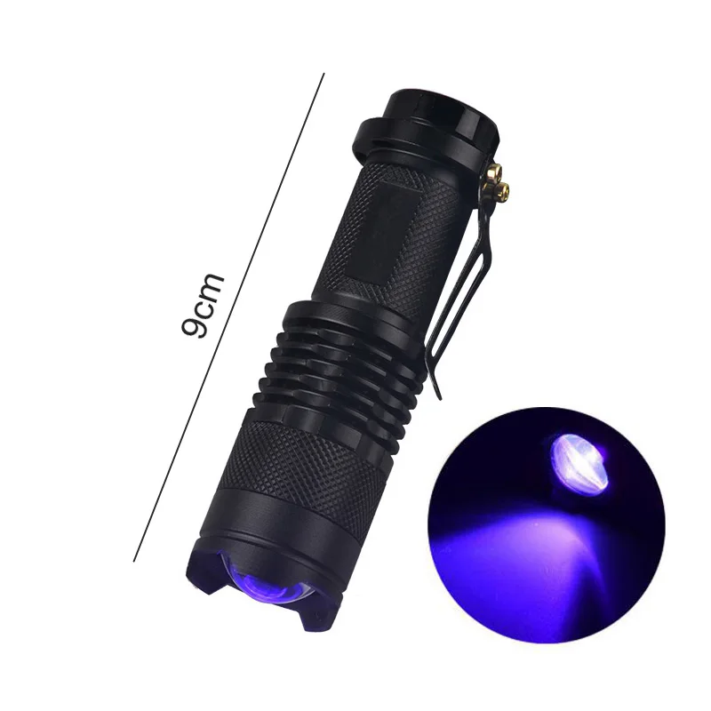 Powerful Mini Purple Zoomble Uv Flashlight Uv Torch 395nm 365nm Uv Led