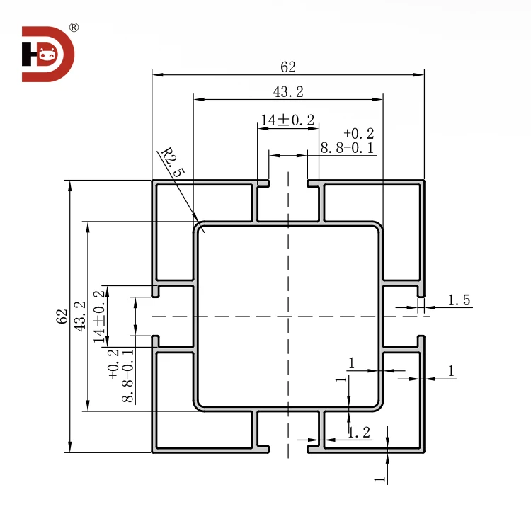 product 6262 industrial extruded aluminum profiles are suitable for conveyor belt elevator sleeves on assembly lines-3