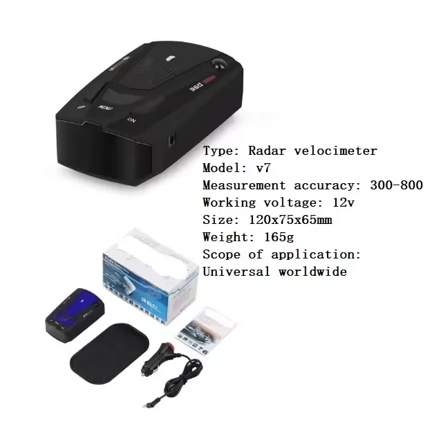 V7 Radar Detector Voice Alert And Car Speed Alarm System With 360