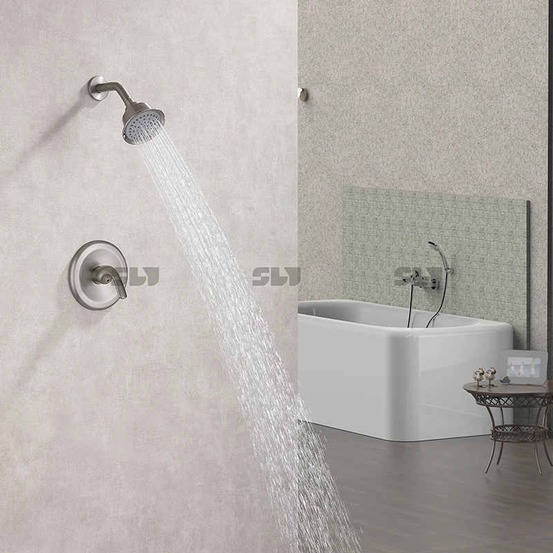 Sly Modern Bathroom Pressure Balance Valve Wall Mounted Shower Faucets