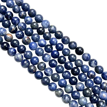 Factory Best Deal  Rich content Enchanting Blinding Striking Round 4mm 6mm 8mm 10mm 12mm Loose Beads Sodalite For Feng Shui