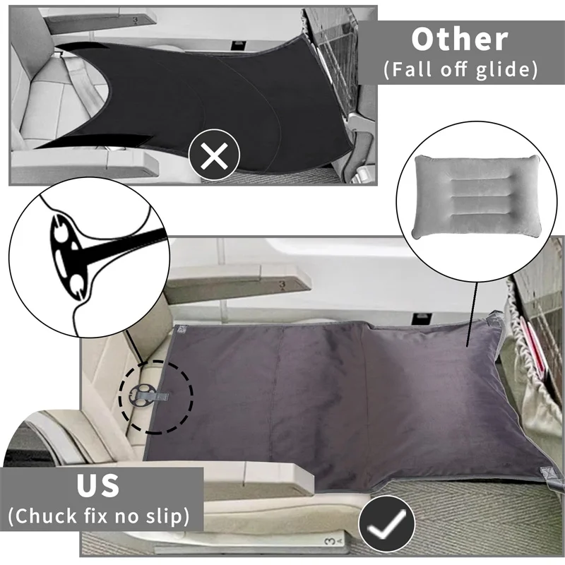 Airplane Seat Extender For Kids Inflatable Airplane Foot Rest Bed For