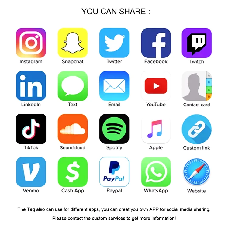 Instagram Share Stickers Coin Labels Rfid Epoxy Nfc Tag Digital Business Card NFC Tag