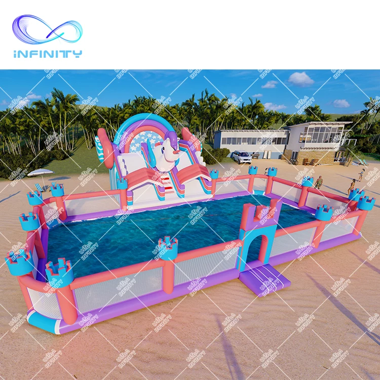 Parc Aquatique Unicorn Inflatable Fun Park Outdoor Inflatable Water ...