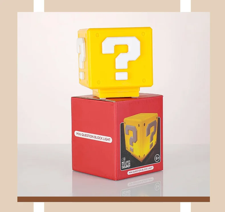Classic Led Desk Table Rechargeable Small Gift Mario Bros Block Brick Question Desktop Bedside Night Light Super Mario Lamps