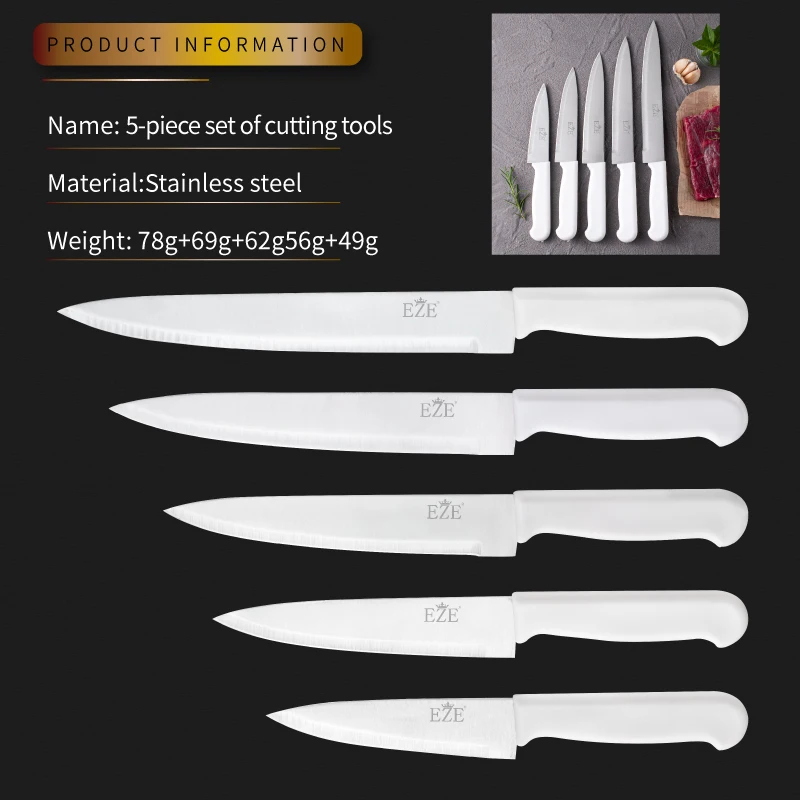 Factory Wholesale 5pcs Kitchen Knife Set 3cr13 Stainless Steel Kitchen