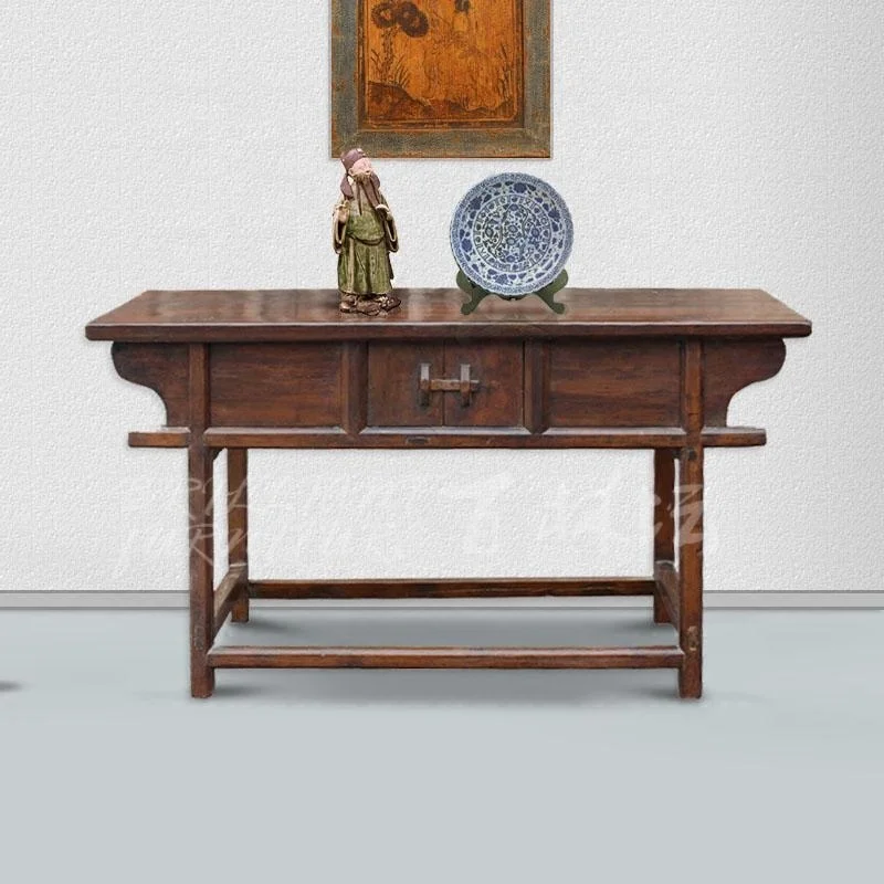 Entryway Classic Country Style Alter Table Vintage Antique Reproduction Distressed Reclaimed Wood Console Table