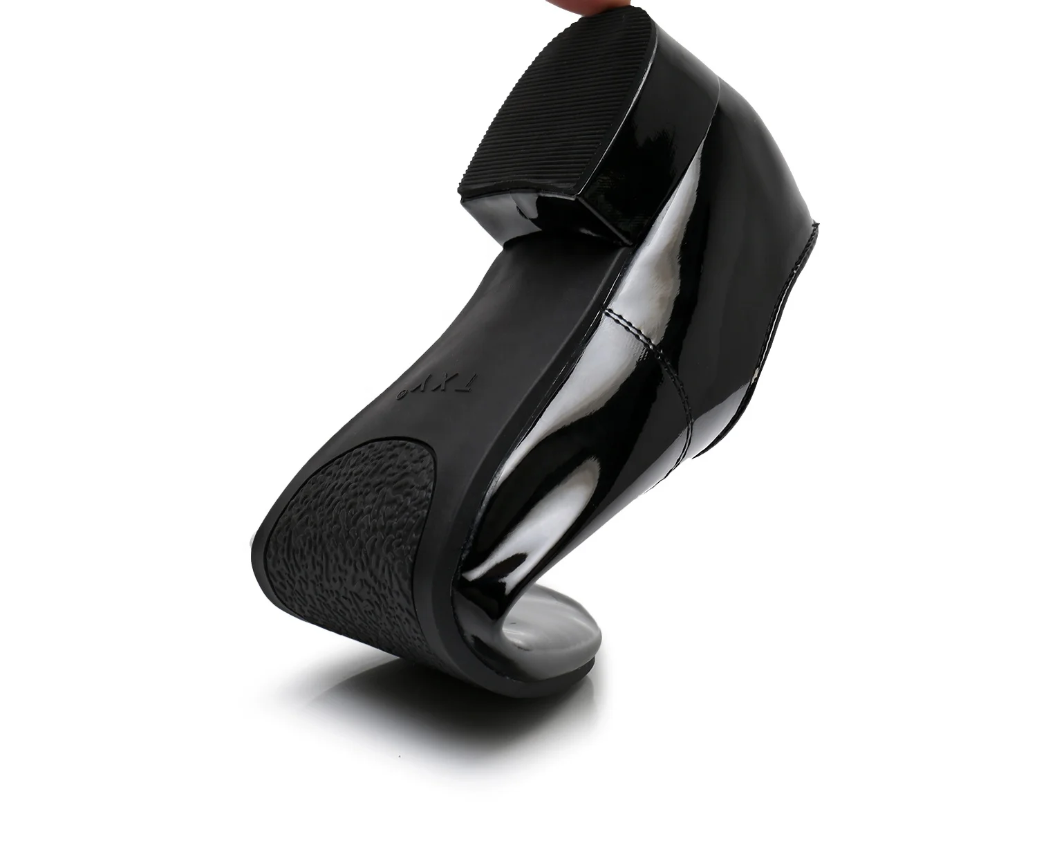 Мужские черные танцевальные туфли DY02 из ПУ кожи, туфли на низком каблуке для танго