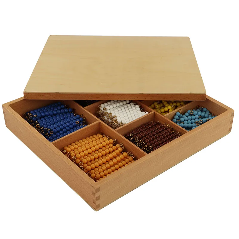 MA129 Bead Decanomial  Box  Mathematics Material Educational Wooden Baby  Montessori Toys  for Kids Learning