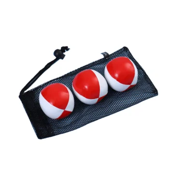PU leather Customize logo Juggling Balls Set Durable Soft Easy Juggle Balls for Beginners 3pcs/ Set with Net Bag Hacky Sacks