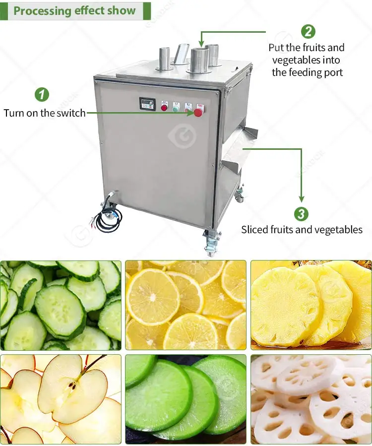 Small Scale Banana Plantain Cassava Fruit Pineapple Lemon Slice Chip Make Slicer Cut Production Machine