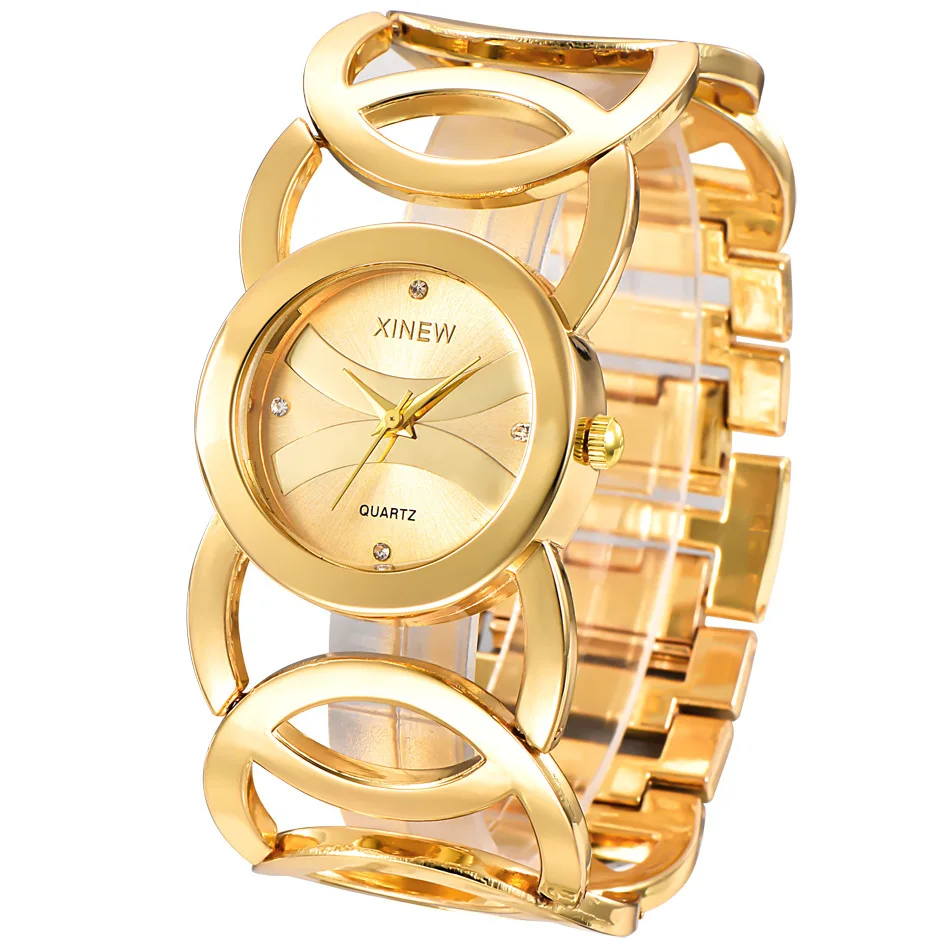 Hot Xinew Women's Fashion Watch Stainless Steel Band Analog Quartz Wrist Watch WW05