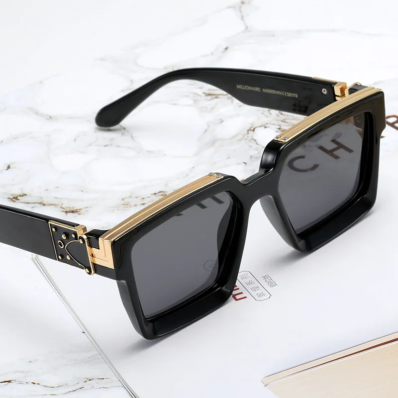 Millionaire Square Sunglasses For Men Vintage Luxury Sunglasses