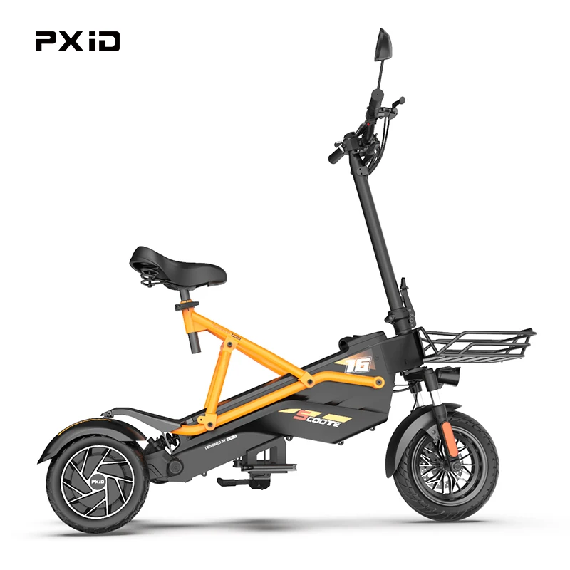 Retail Price PXID Fast Three Wheel Off Road Electric Scooter for Adults Food Delivery Three Wheel Electric Scooter