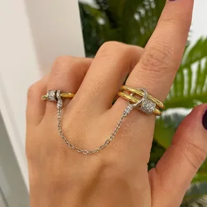 MW New Stack Chain Engagement Ring: Multi - Piece Stacking Finger Jewelry