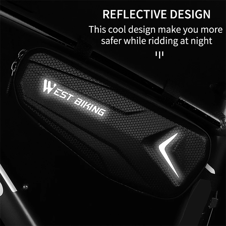 Borsa Da Telaio Anteriore WEST BIKING Grigia 1L Riflettente Per Bici MTB E Strada - Nuova Con Etichette - Foto 4