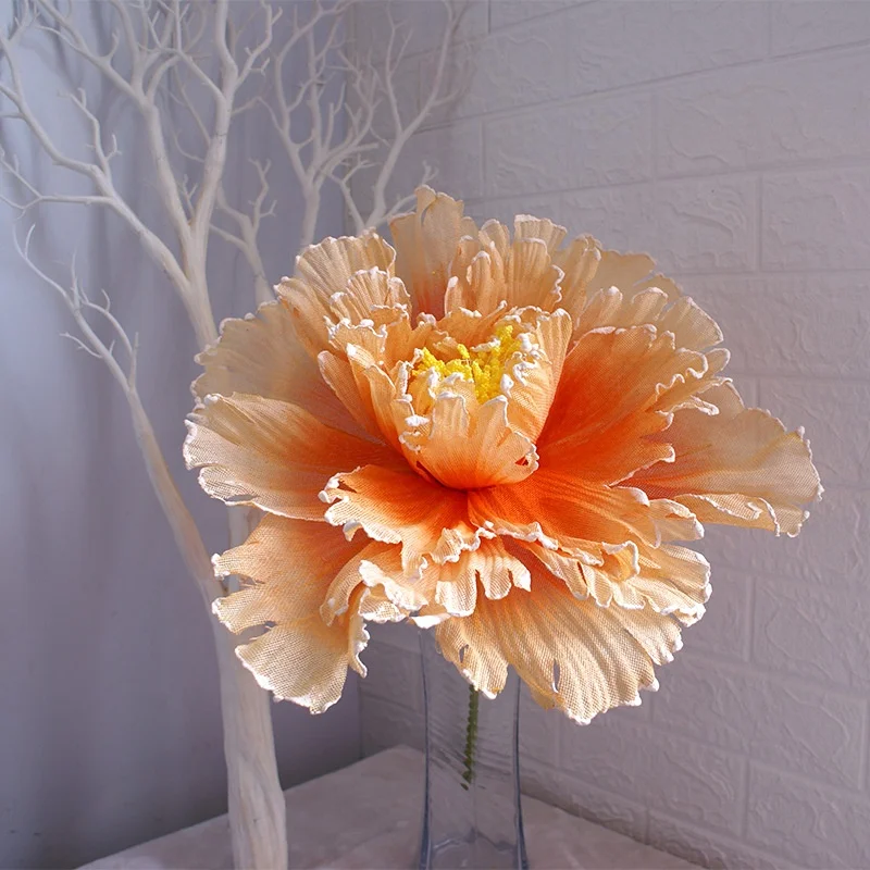 Stock Colorful Silk Large Artificial Flower Heads Peony  Outdoor Road Lead Artificial Giant Flowers
