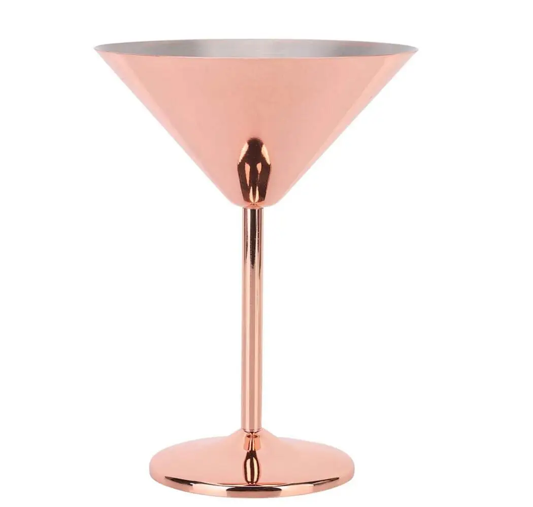 Copas De Martini De Cobre Con Vástago De Oro Rosa,Copa De Vino De Acero  Inoxidable Irrompible,Para Casa,Bar,Martini,Cóctel,8oz,Novedad - Buy Nuevo  8oz Cobre Martini Oro Gafas Color De Rosa De Tallo De Acero