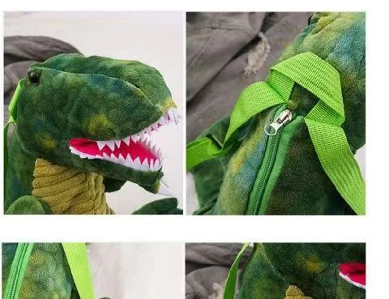 Zaino Per Bambini A Forma Di Dinosauro – Zainetto Asilo 25x13x33 Cm, Leggero In Tela, Con Spallacci Regolabili, Per Bambini 2-6 Anni
