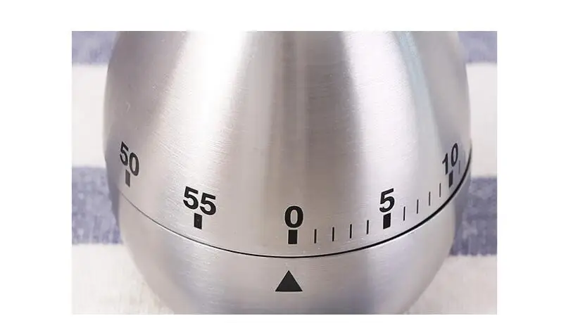 Egg Shaped Stainless Steel Mechanical Twist Timer Kitchen Timer Cooking Tools Mechanical Dial Timer