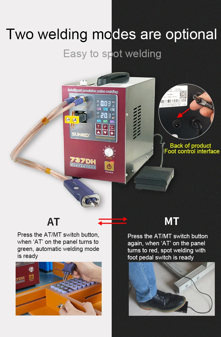 Sunkko-737dh Automatic Spot Welding Precise Adjustment Battery Spot ...